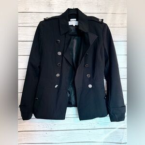 Calvin Klein Black Double-Breasted Pea Coat Jacket